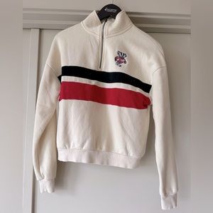 Women’s cropped Wisconsin vintage style zip up sweatshirt